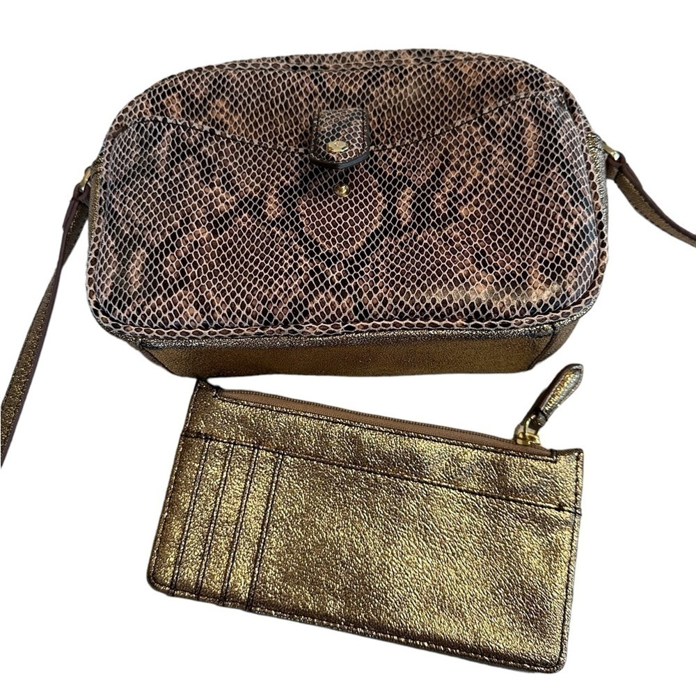13. G. I. L. I. Got It Love It Genuine Leather Snakeskin Purse w/Gold Wallet